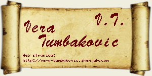 Vera Tumbaković vizit kartica